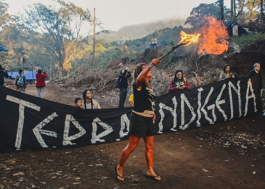 Manifestação indígenas do Jaraguá. Foto: Nu Abe