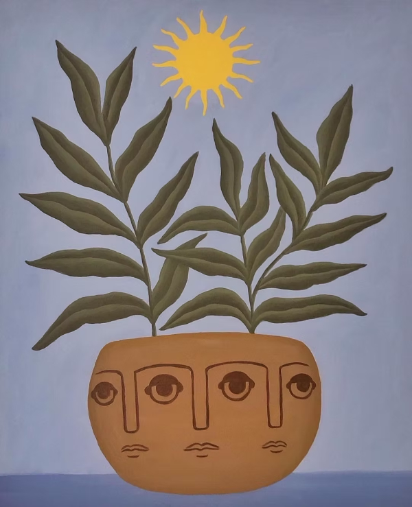 Tela chamada: Dia Técnica utilizada: acrílica sobre tela Dimensões: 50 x 60cm Ano: 2023
Contém o estilo Naif de Bruna